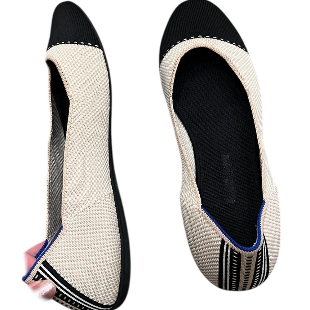 Rothy's Cream and Black Ballet Flats - Picture 4 of 6